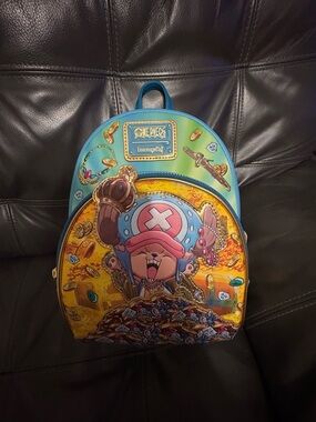 Loungefly Teal Blue & Yellow One Piece Chopper Treasure Mini Backpack